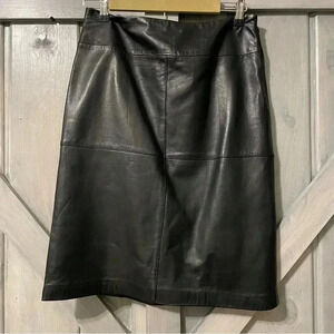 Jaclyn Smith Black Leather Skirt with Side Zipper Women's Size Medium